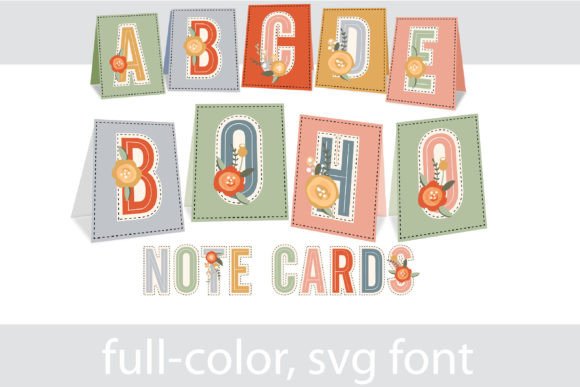 Boho Note Cards: A Color Font for Editorial Design