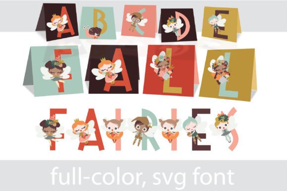 Fall Fairies Cards: A Color Font for Seasonal Campaigns