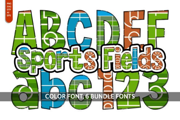 Sports Fields Bundle: A Playful Typeface for Makers