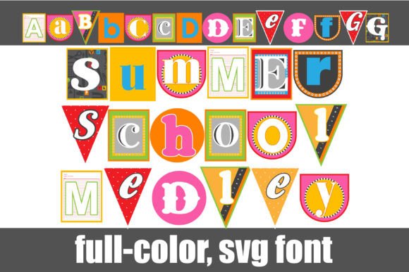 Summer School Medley: A Colorful Display Font for Editorial Design